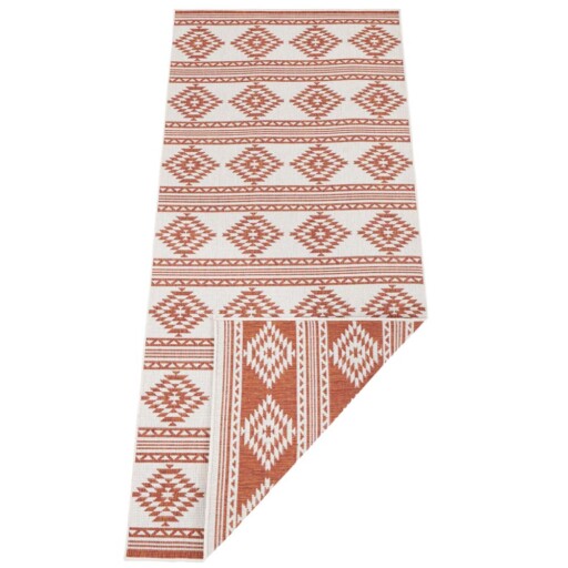 Design binnen & buiten vloerkleed Maple - terracotta/crème - overzicht boven, thumbnail