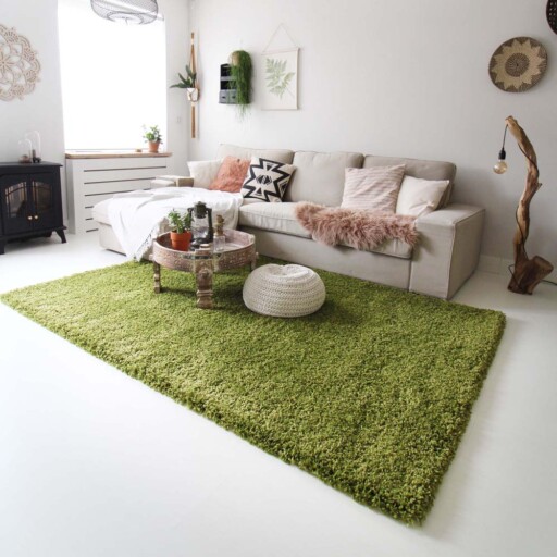 Hoogpolig vloerkleed shaggy Royal 5cm hoogte - groen - sfeer, thumbnail