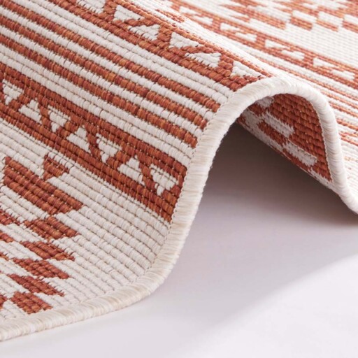 Design binnen & buiten vloerkleed Maple - terracotta/crème - close up, thumbnail