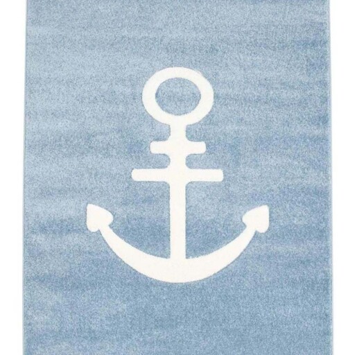 Vloerkleed kinderkamer Anker 3D - blauw - overzicht boven