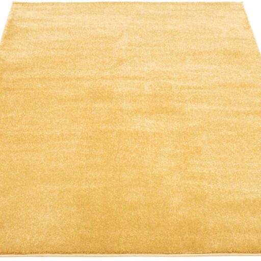 Effen vloerkleed velours Gala - geel - overzicht boven, thumbnail