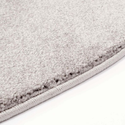 Rond vloerkleed effen velours Gala - grijs - close up zijkant, thumbnail