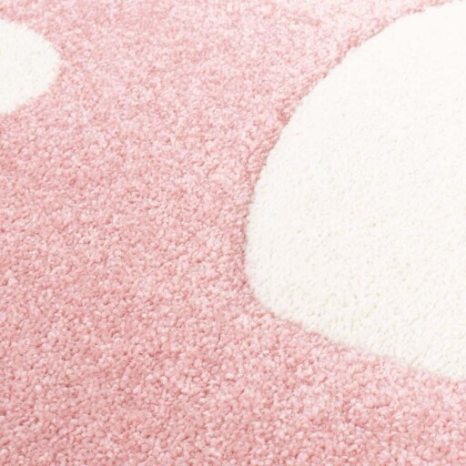 Vloerkleed kinderkamer Hartjes 3D - roze/crème - close up materiaal, thumbnail