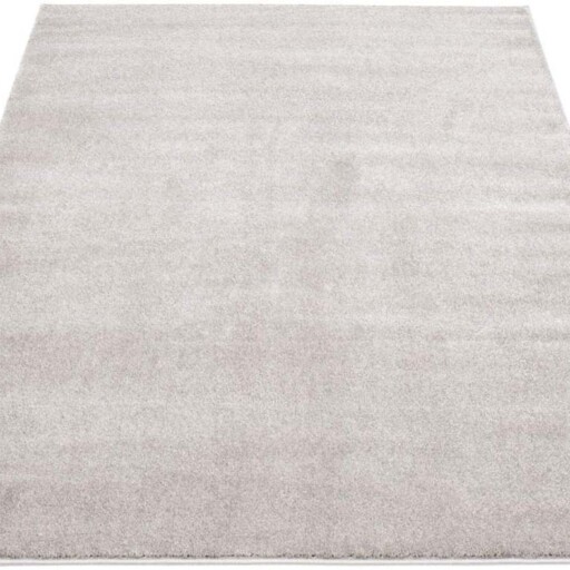 Effen vloerkleed velours Gala - grijs - overzicht schuin, thumbnail