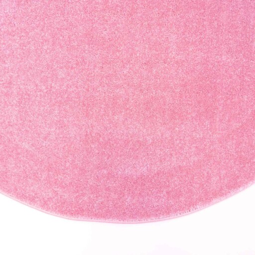 Rond vloerkleed kinderkamer effen Softpile - roze - close up zijkant, thumbnail