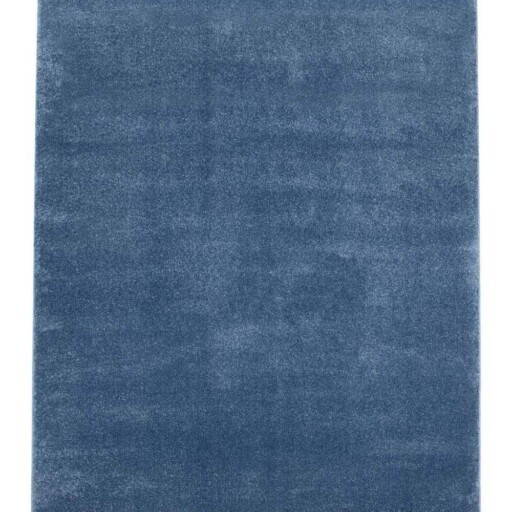 Effen vloerkleed velours Gala - donkerblauw - overzicht boven