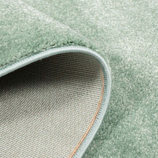 Rond vloerkleed effen velours Gala - mintgroen - close up vouw, thumbnail