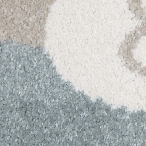 Vloerkleed kinderkamer Lama - blauw/wit - close up materiaal, thumbnail