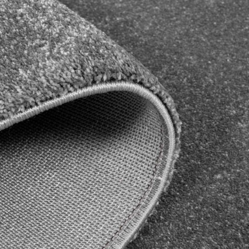 Rond vloerkleed effen velours Gala - donkergrijs - close up vouw, thumbnail