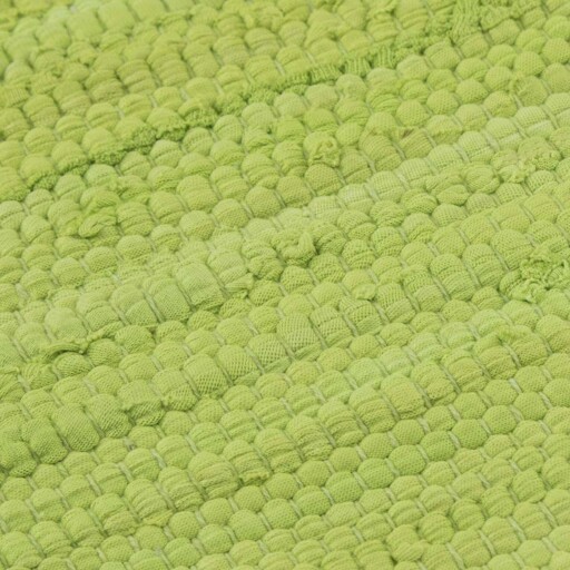 Kelim vloerkleed effen handweef Bomull - groen - close up materiaal, thumbnail