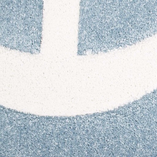 Rond vloerkleed kinderkamer Anker 3D - blauw - close up materiaal, thumbnail