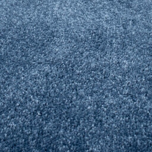 Rond vloerkleed effen velours Gala - donkerblauw - close up materiaal, thumbnail
