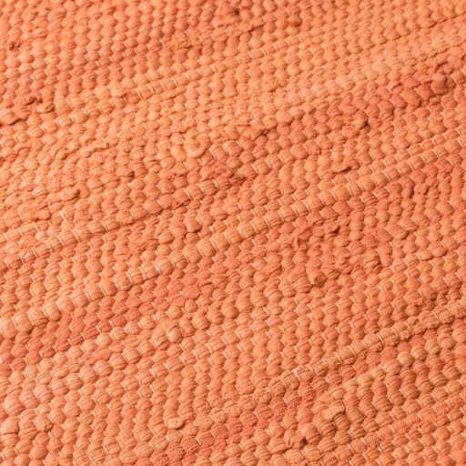 Kelim vloerkleed effen handweef Bomull - terracotta - close up materiaal, thumbnail