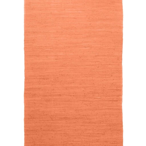 Kelim vloerkleed effen handweef Bomull - terracotta - overzicht boven, thumbnail