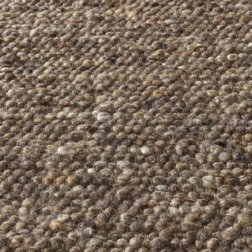 Wollen vloerkleed handweef Oslo - bruin - close up materiaal, thumbnail