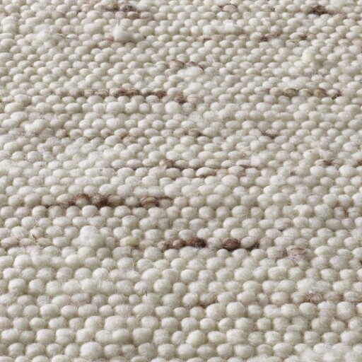 Wollen vloerkleed handweef Oslo - crème - close up materiaal, thumbnail