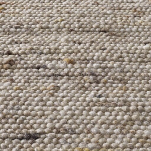 Wollen vloerkleed handweef Oslo - beige/crème - close up materiaal, thumbnail