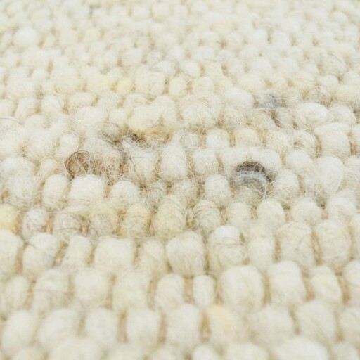 Wollen vloerkleed handweef Veve - beige/crème - close up materiaal, thumbnail