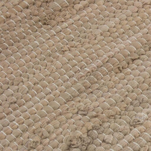 Kelim vloerkleed strepen handweef Bomull - beige/wit - close up materiaal, thumbnail