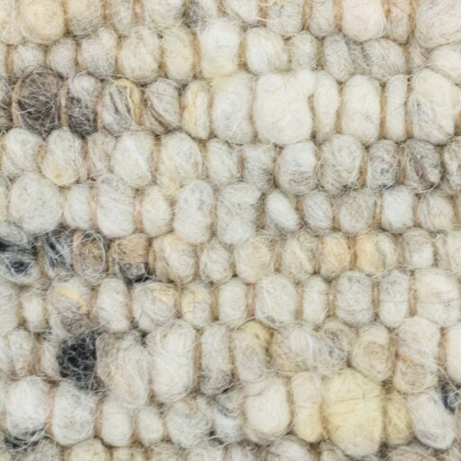 Wollen vloerkleed handweef Veve - beige/grijs - close up materiaal, thumbnail