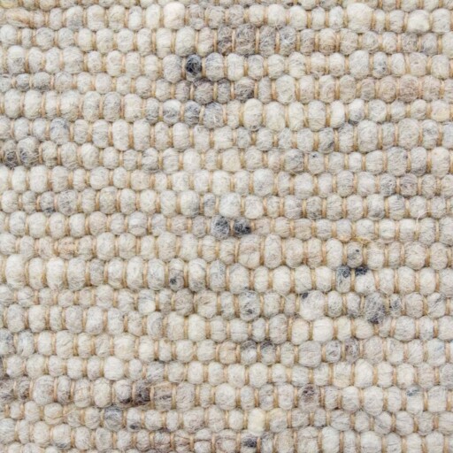 Wollen vloerkleed handweef Ylva - beige/grijs - close up materiaal, thumbnail