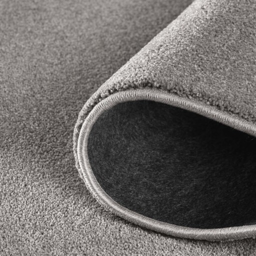 Effen vloerkleed Qualis - donkergrijs - close up rol, thumbnail