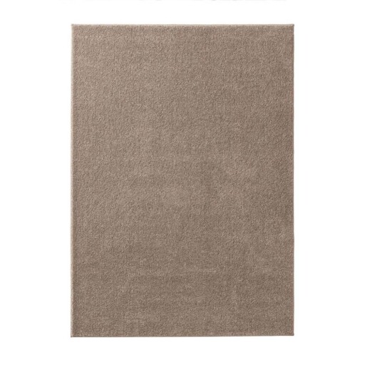 Effen vloerkleed Qualis - taupe - overzicht boven