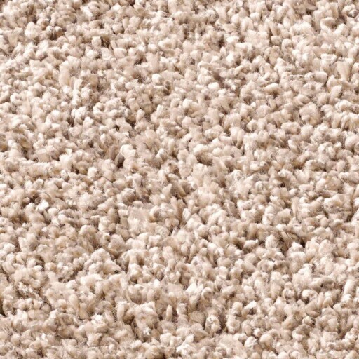 Rond vloerkleed hoogpolig effen Classic - beige - close up materiaal, thumbnail