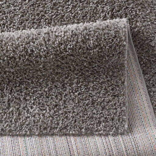 Hoogpolig vloerkleed effen Classic - donkergrijs - close up vouw, thumbnail