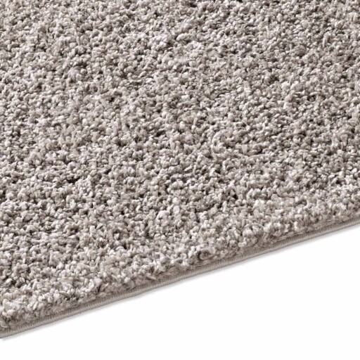 Hoogpolig vloerkleed effen Classic - grijs - close up zijkant, thumbnail