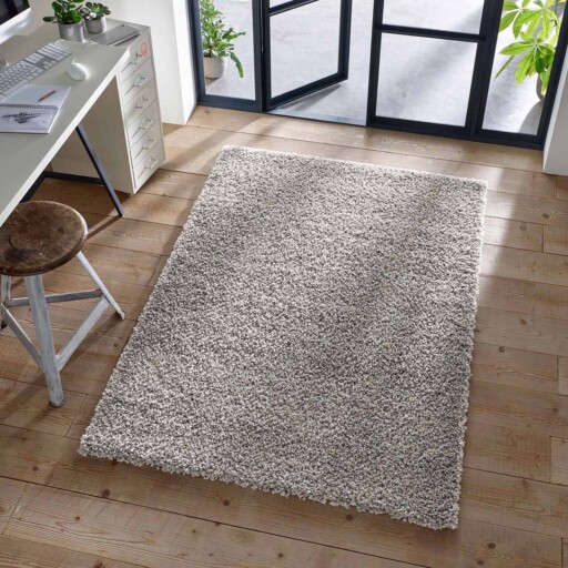 Hoogpolig vloerkleed effen Classic - grijs - sfeer