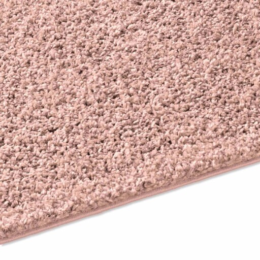Hoogpolig vloerkleed effen Classic - roze - close up zijkant, thumbnail