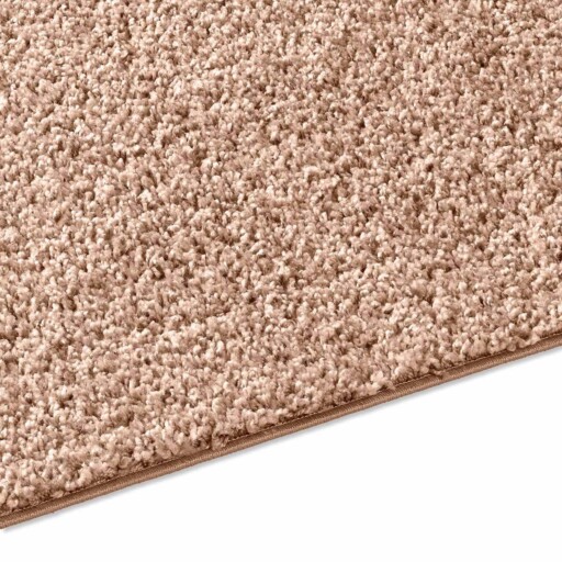 Hoogpolig vloerkleed effen Spectrum - beige - close up zijkant, thumbnail