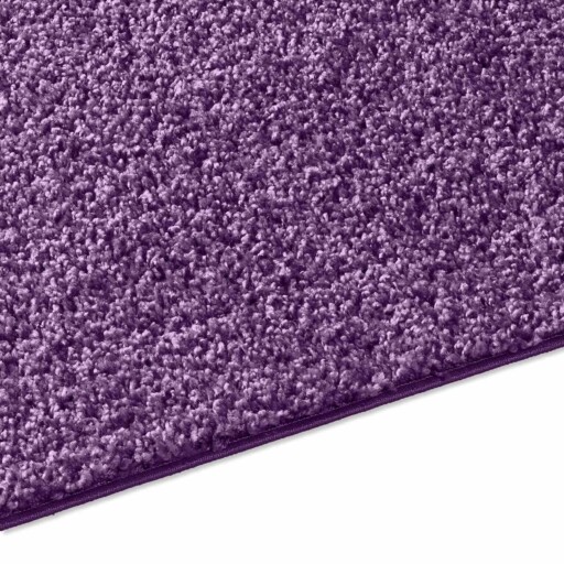 Hoogpolig vloerkleed effen Spectrum - paars - close up zijkant, thumbnail