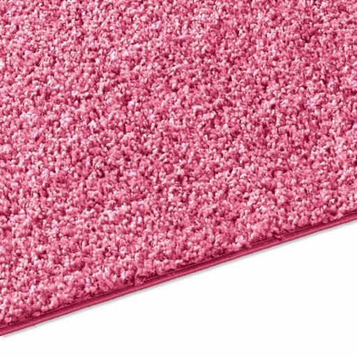 Hoogpolig vloerkleed effen Spectrum - roze - close up zijkant, thumbnail