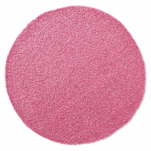 Rond vloerkleed hoogpolig effen Spectrum - roze - overzicht boven