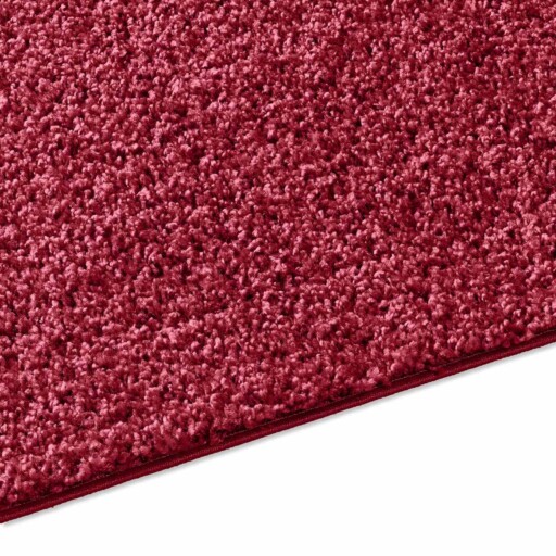 Hoogpolig vloerkleed effen Spectrum - rood - close up zijkant, thumbnail