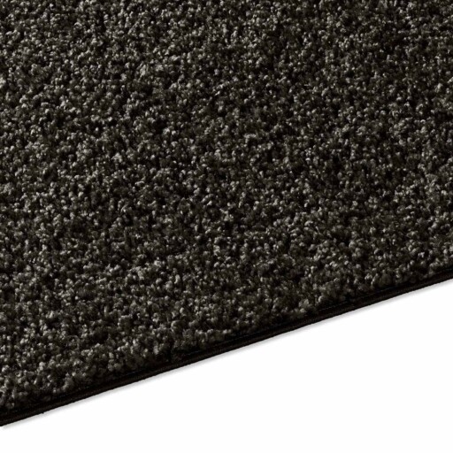 Hoogpolig vloerkleed effen Spectrum - zwart - close up zijkant, thumbnail