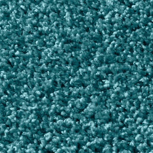 Rond vloerkleed hoogpolig effen Spectrum - turquoise - close up materiaal, thumbnail
