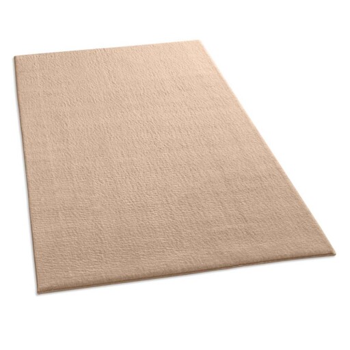 Zacht vloerkleed Loft - beige - wasbaar 30°C - overzicht schuin