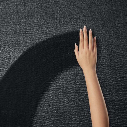 Zacht rond vloerkleed Loft - zwart - wasbaar 30°C