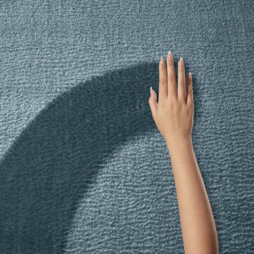 Zacht vloerkleed Loft - blauw - wasbaar 30°C - close up, thumbnail