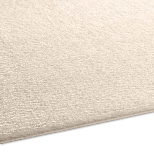 Zacht vloerkleed Loft - crème - wasbaar 30°C - close up zijkant, thumbnail
