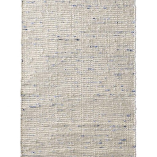 Wollen vloerkleed handweef Oslo - crème/blauw - overzicht boven