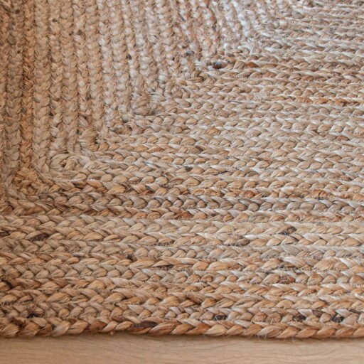 Jute vloerkleed - Boho & me - naturel - close up zijkant, thumbnail
