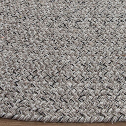 Rond vloerkleed katoen - Joy beige/wit - close up zijkant