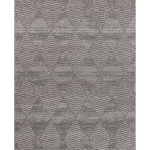 Design vloerkleed ruiten Monte ELLE - grijs - overzicht boven