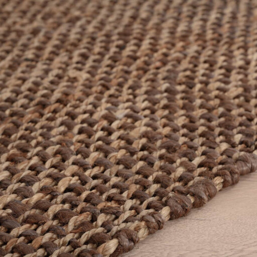 Jute loper Chunky - Boho & me - bruin/naturel - close up zijkant