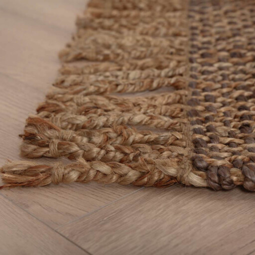 Jute vloerkleed Chunky - Boho & me - bruin/naturel - close up hoek, thumbnail