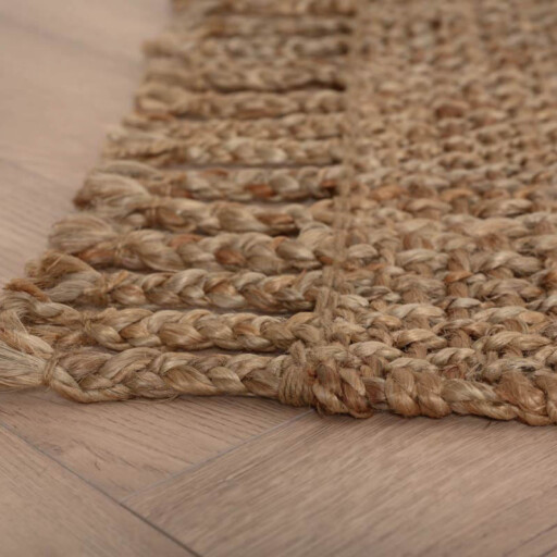 Jute vloerkleed Chunky - Boho & me - naturel - close up hoek, thumbnail